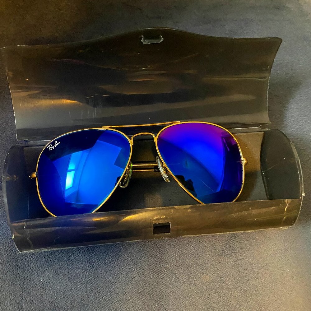 Ray-Ban Blue Lens Aviator Sunglasses